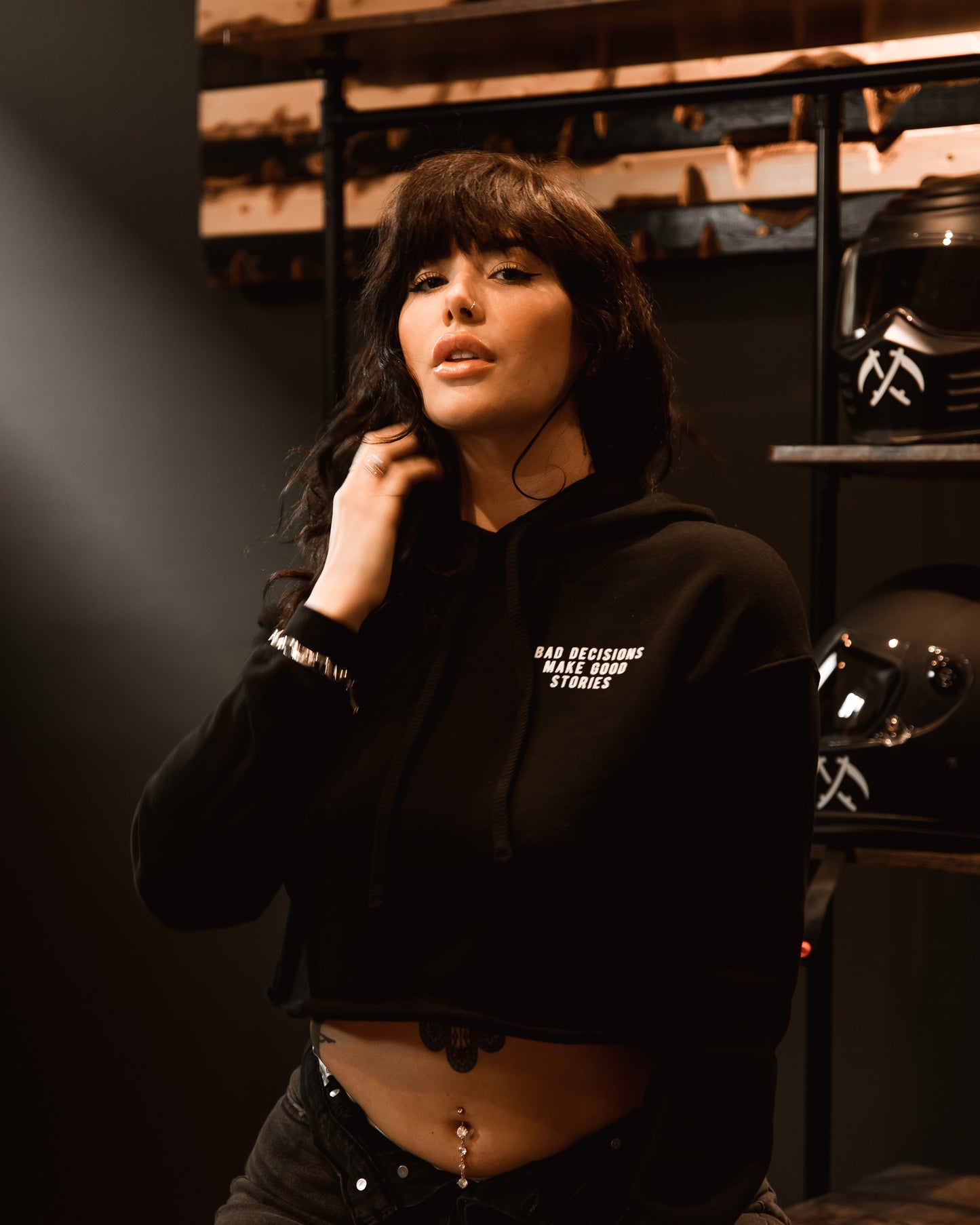 Bad Decisions Crop Hoodie